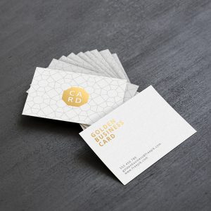 White with Foiled Business Card Printing in Calgary